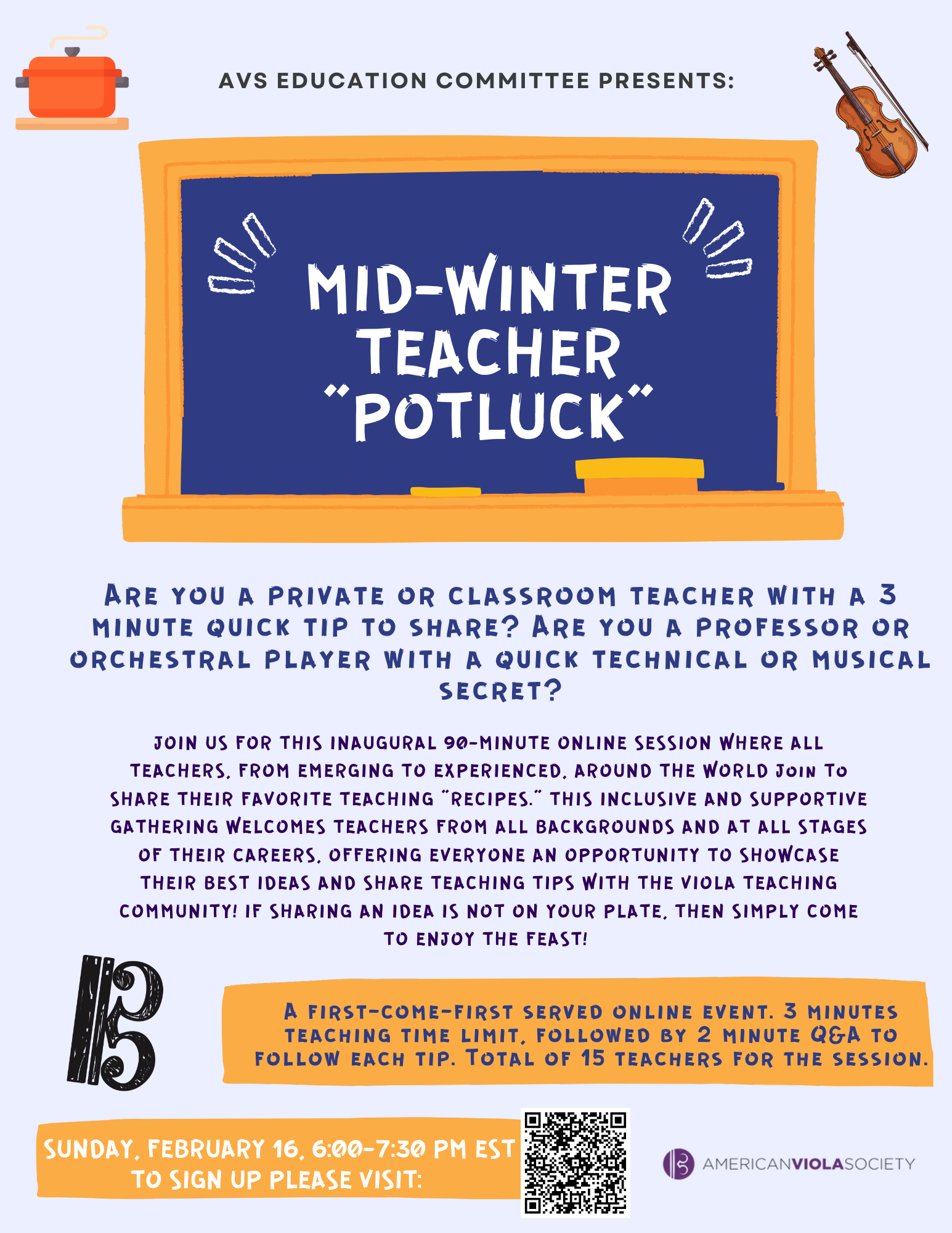 Avs Mid Winter Teacher Potluck Flyer
